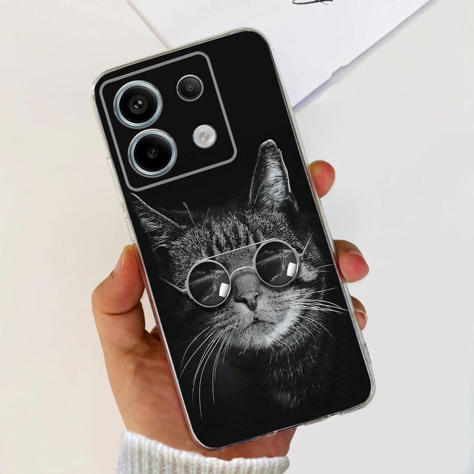Cute Cat Butterfly Painted Soft Silicone Phone Case