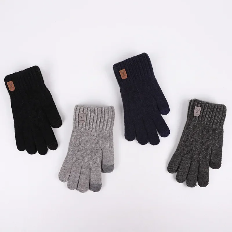 Men Warm Gloves Winter Touch Screen Fleece Wool Knitted wool gloves winter gloves touch screen gloves