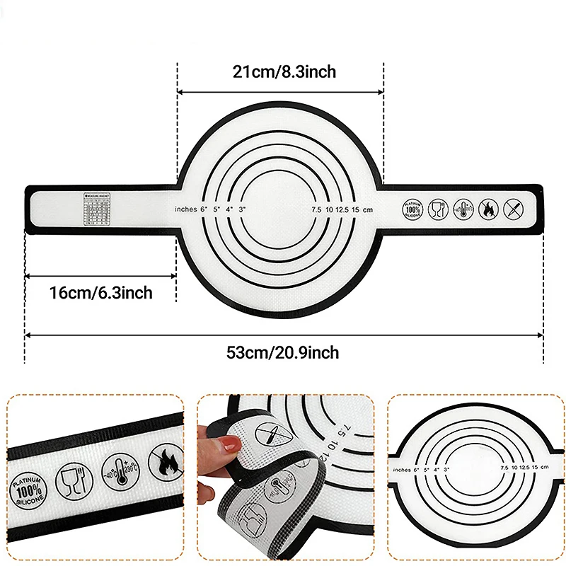 Non-Stick Silicone Baking Mat with Long Handle – Perfect for Pizza, Cake, and Grill Cooking