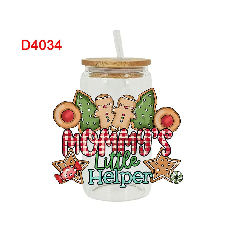 UV DTF Snowman, koala Transfer Happy Juice Printed Sticker For The 16oz Libbey Glasses Wraps Bottles D4023