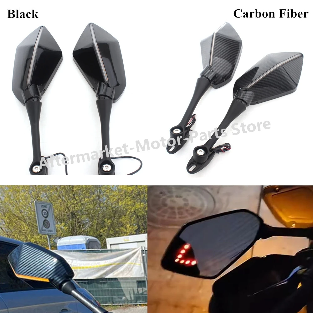 

Motorcycle Rear View Mirror LED Turn Signals Indicators Rearview Side Mirrors For Honda CBR600RR CBR1000RR cbr 600rr 1000rr New