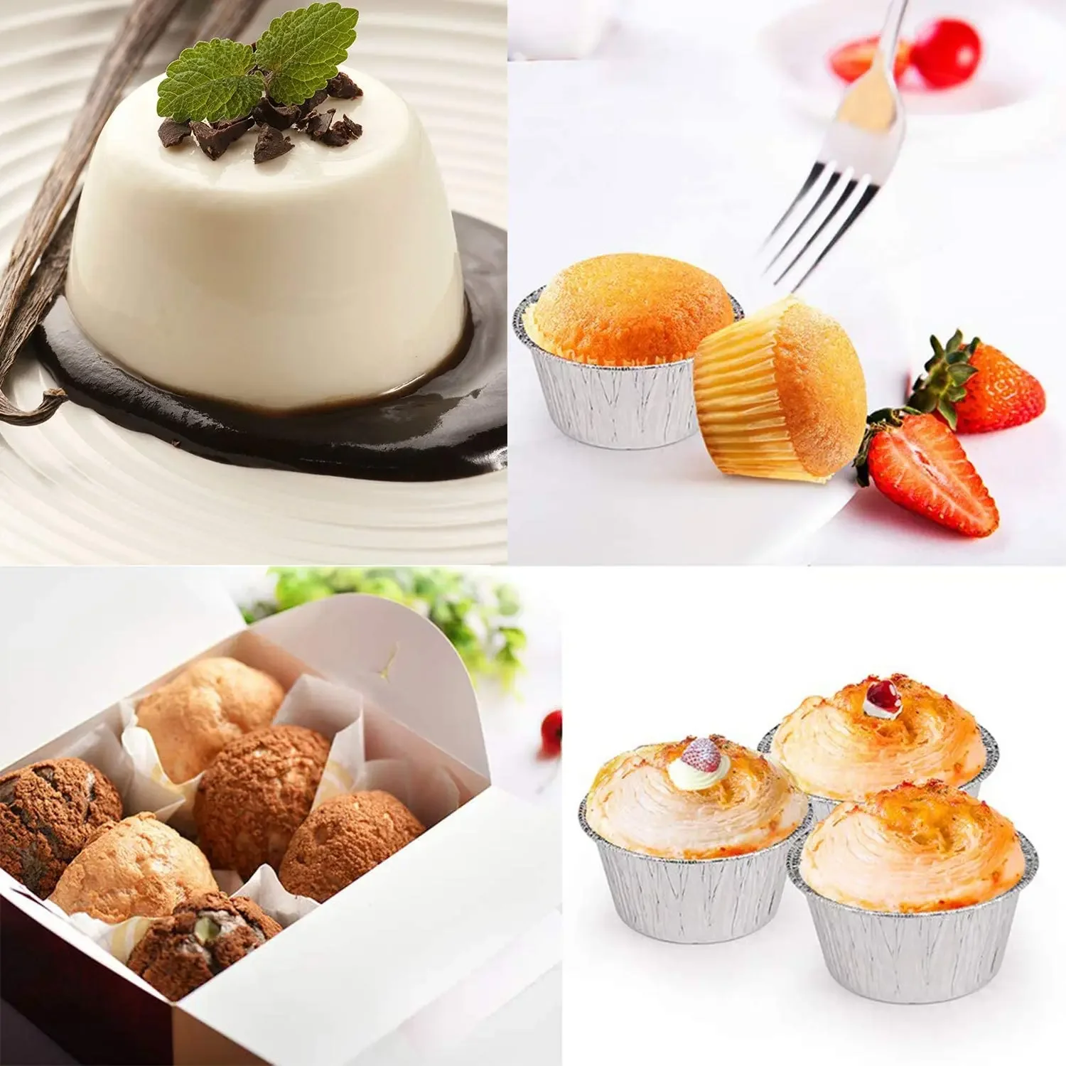 Aluminum Foil Baking Cups Round Ramekins Muffin Cups Oven Safe Food  Disposable Mini Tart Pie Tin Pan Cupcake Baking Egg Tart Cup - AliExpress