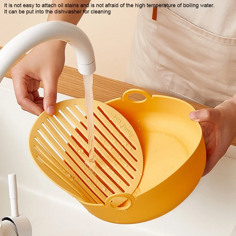 19CM Air Fryers Oven Baking Tray Fried Chicken Basket Mat AirFryer Silicone Pot Round Replacement Grill Pan Accessories images - 6