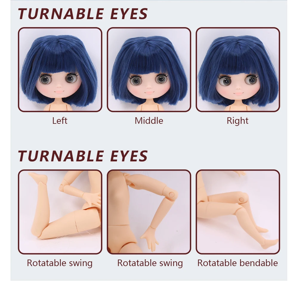 Middie Blythe Doll with Blue Hair, Tilting-Head & Custom Jointed Body 1