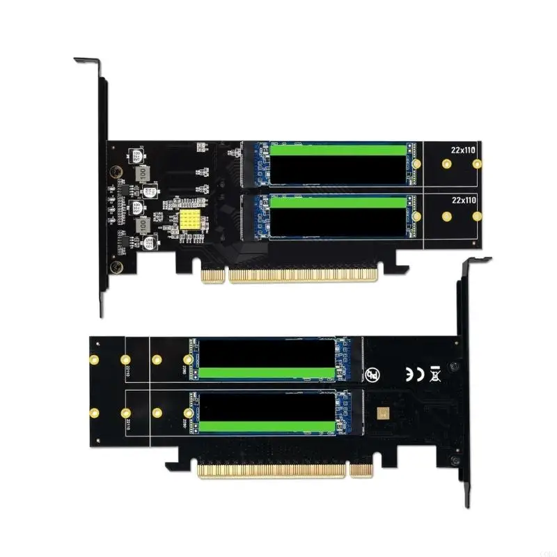 알루미늄 방열판 및 열 패드 냉각 시스템을 갖춘 CORA PCIe4.0 NVMe SSD 확장 카드
