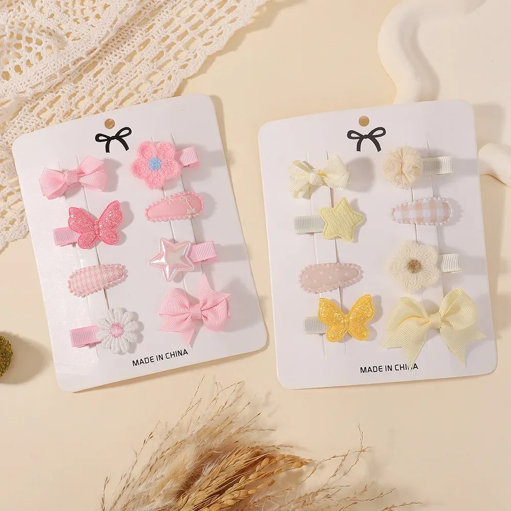 8 Teile/satz Süße Bowknot Mini Haarspange Haarspangen für Mädchen Mode Haar Clips Geschenk Set Frische Haar Zubehör – Detail 8