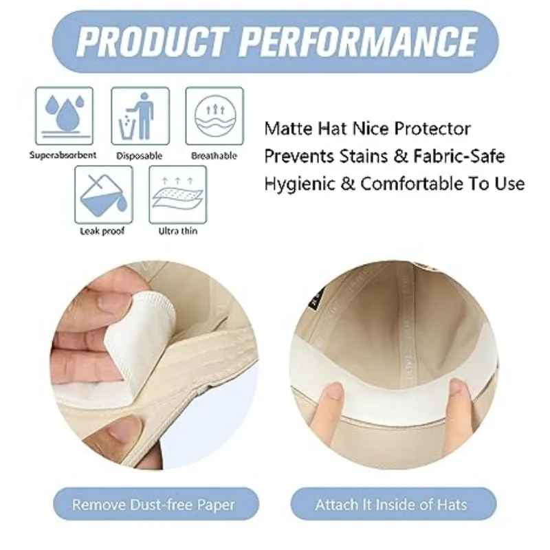 10/20Pcs/Lot Cap Brim Size Reducer Sticker Cotton Sweat-absorbing Liner Pads Hat Anti-dirt Sports Belt Neck Invisible White Tape