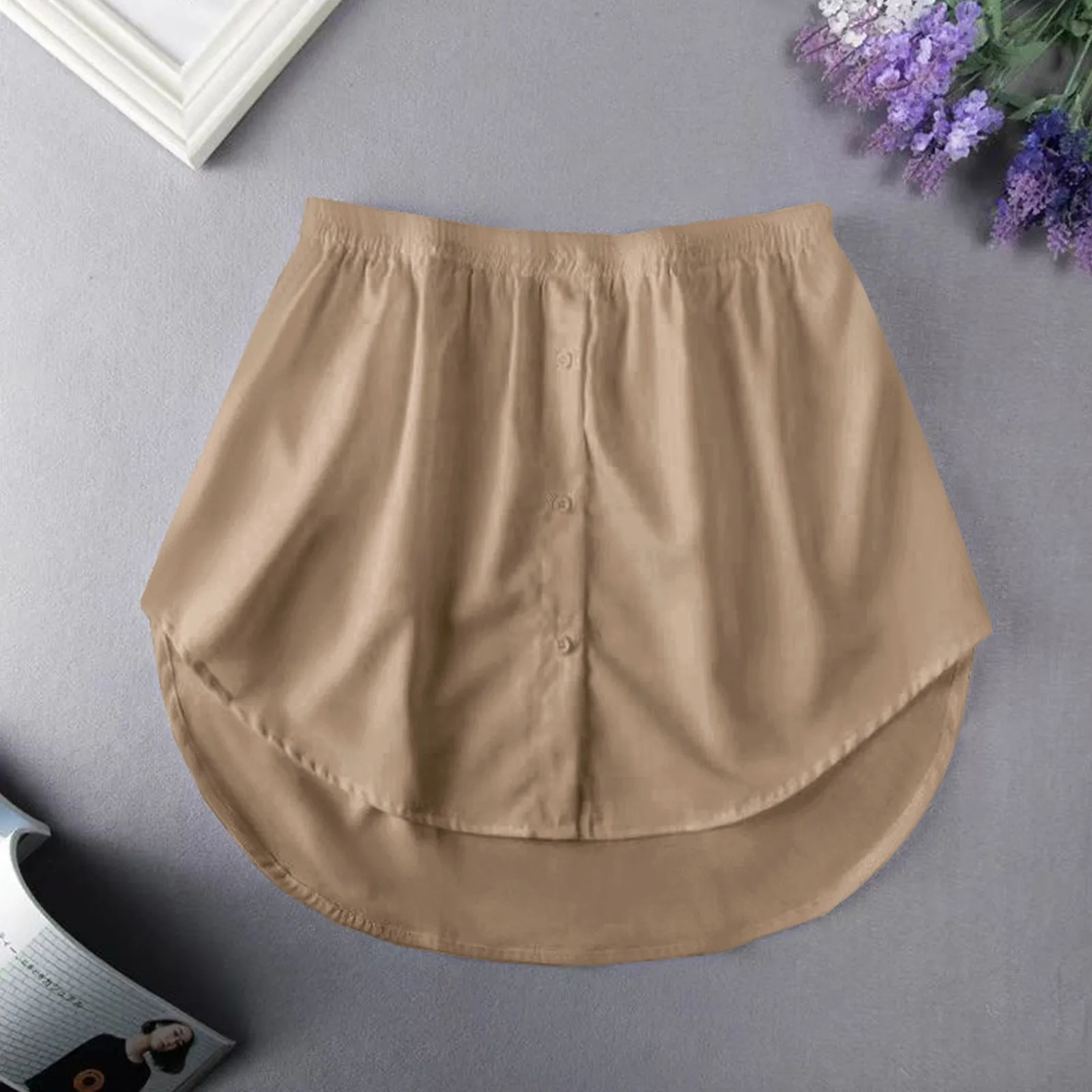 

Women Fake Shirt Hem Detachable Underskirt Irregular Skirt Tail Blouse Hem Extender Mini Skirt Layered Inner Layer Size S-5xl