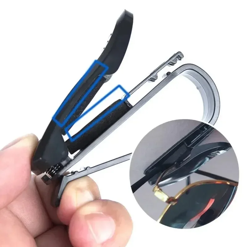 Car Auto Sun Visor Glasses Box 2PCS Sunglasses Clip Card Ticket Holder Fastener Pen Case Eyeglasses Clips
