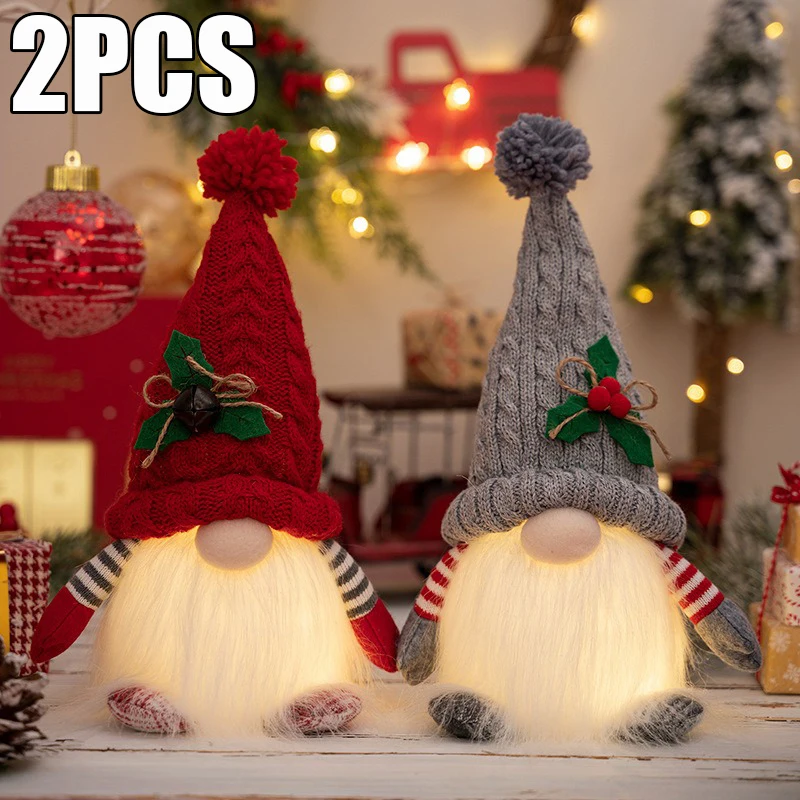 Set Di 2 Gnomi Natale Decorazioni Natalizie Gnomo Peluche Natalizio