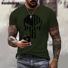 

Army Green Horror Skull 3D T-shirt Men Women Fitness Fashion Casual O-Neck Short Sleeve Harajuku Streetwear Oversized T-shirt