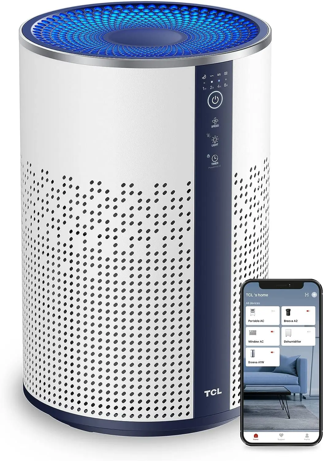 

Air Purifier for Home Room Bedroom, Smart WiFi Alexa Control, True H13 HEPA Air Filter Remove 99.97% Smoke Odor Pet Dander Dust
