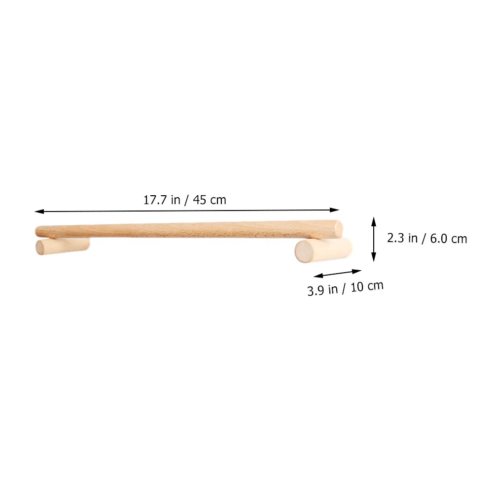 Single Wooden Towel Rack Durable Holder Space Saving Bathroom Kitchen Simple Bar Mount Hanger Hygienic Clean Storage Shelf Roll