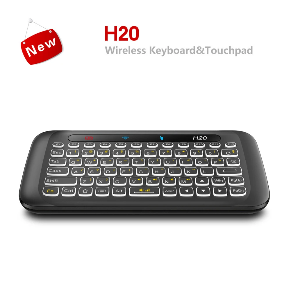 2.4GHz Backlit Wireless Keyboard IR Leaning Remote Control Touch Screen Air Mouse Keyboard Colorful LED with USB Dongle Receiver