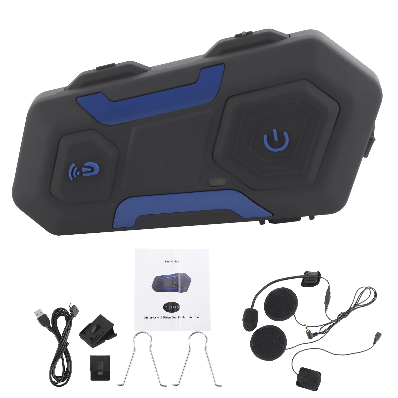 

Motorcycle Helmet Bluetooth Walkie-Talkie Headphone 10 People Intercom Waterproof For Riding