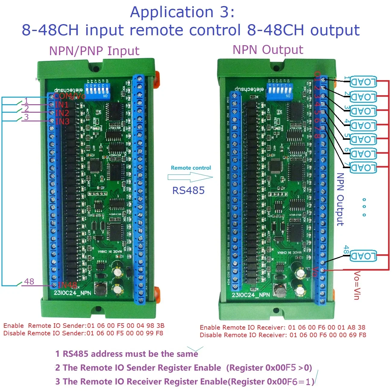 RS485-IO-Module-Modbus-Rtu-Board-DC-12V-24V-8DI-8DO-NPN-PNP-Optically ...
