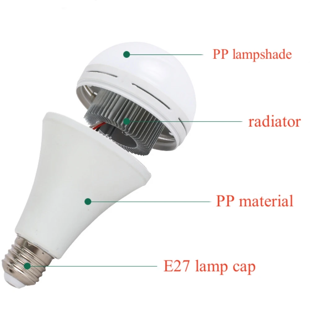 7/9/12/15W LED Emergency Bulb White Warm Home Smart Energy Saving Light Bulb Outdoor Camping Fast Charging High Brightness Light emergency light emergency light bulb led light