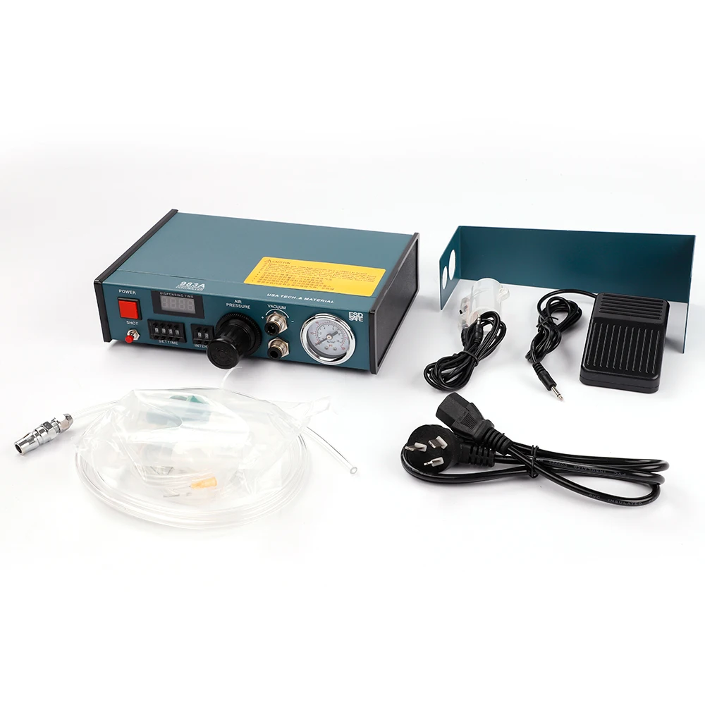 983A Double outlet Auto Glue Dispenser pneumatic dispensing controller suitable for Double Liquid AB Glue Dispensing Valve
