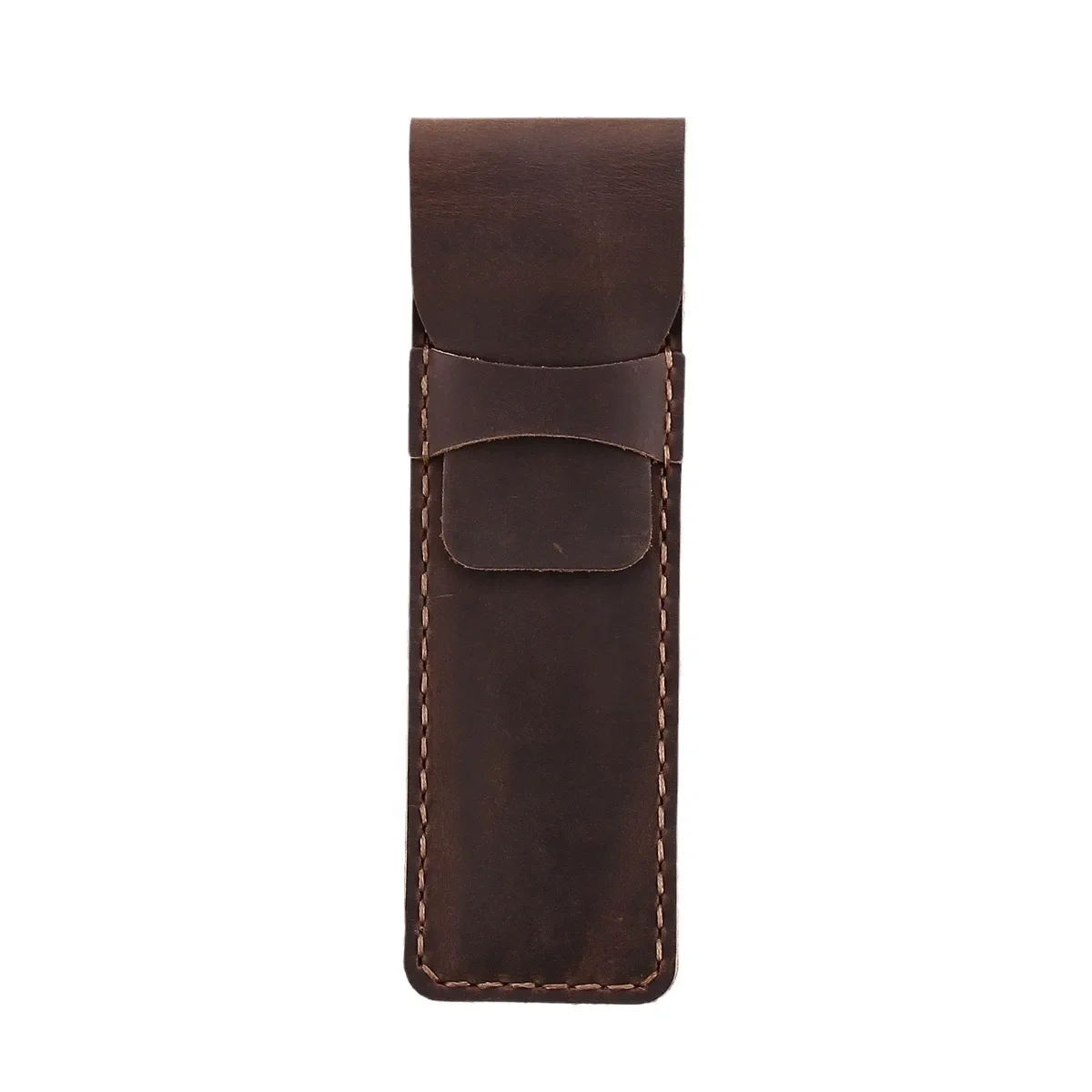 Vintage Handmade Leather Pen Case - Luxury Retro Stationery Organizer and Business Gift