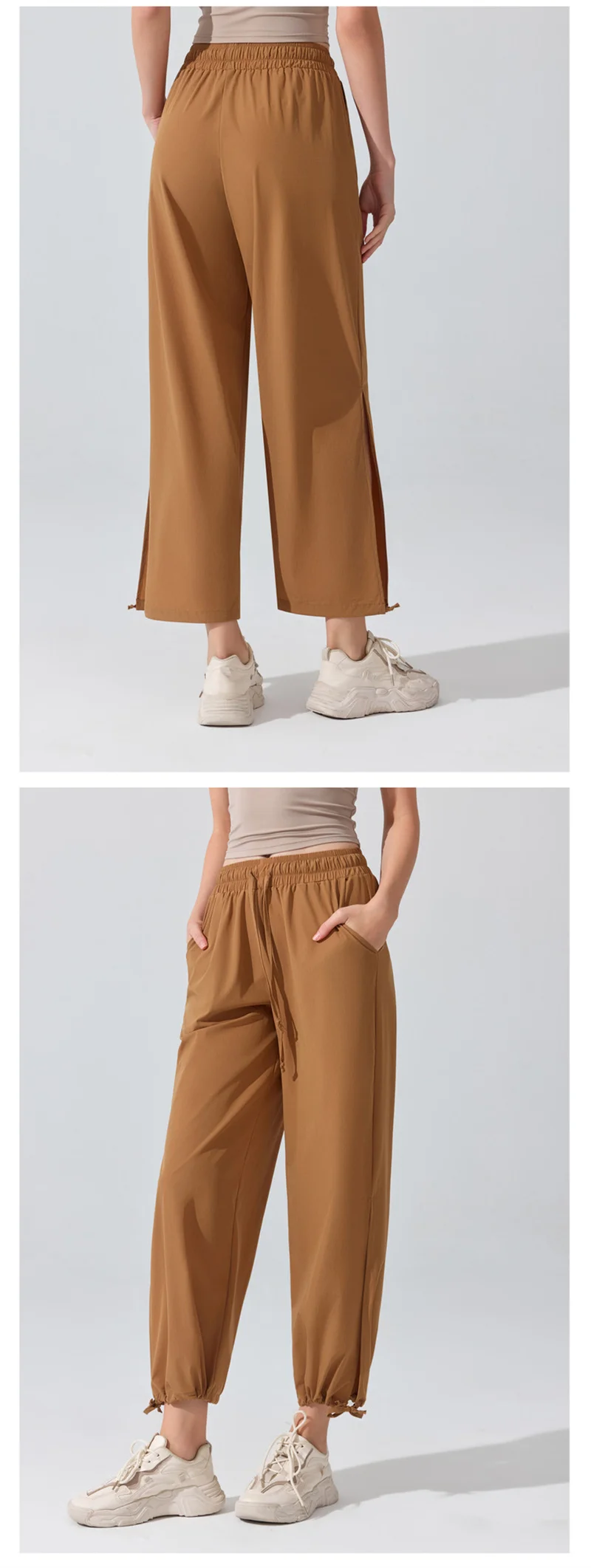Frauen Yoga Hosen Lose Schlitz Breite Bein Sportswear Erwachsene Weiche Hohe Elastische Moderne Tanz Hosen Jogger Laufen Fitness Leggings – Detail 10