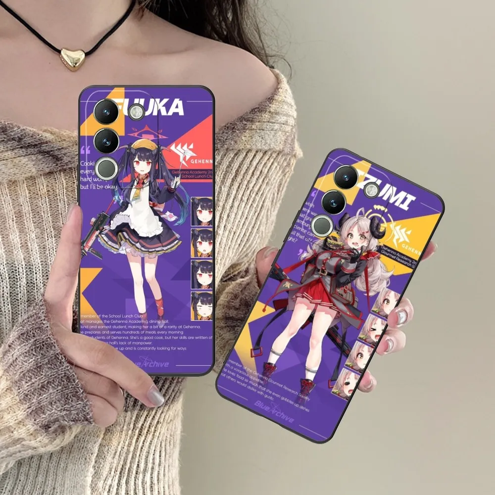 Blue Archive Mobile Mobile Phone Case For Vivo Y95 Y93 Y31 Y20 V19 V17 V15 Pro X60 Nex Black Soft Phone Cover Funda