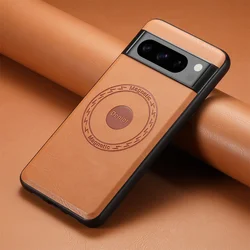 Magnetic Leather Card Holder Wallet Case with Magsafe Compatibility - Google Pixel 8 Pro (Khaki)