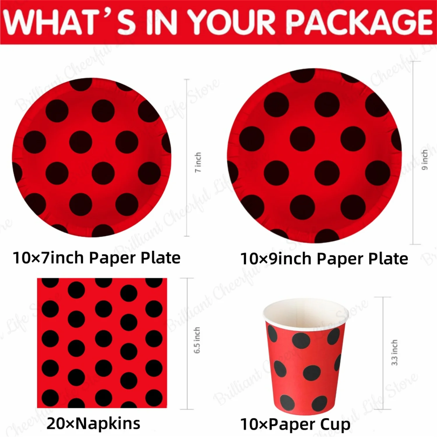Hot Ladybug Birthday Party Decorations Red Black Polka Dot Tableware Set  Napkins Plates Cups For Kids Party Baby Shower Supplies - AliExpress, image size:1500x1500