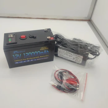 12V 100Ah 18650 Lithium Battery Built-in Smart BMS USB 100000mAh for RV Solar Marine Camping and Off Mobile power bank