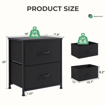 JHK Living Room Cabinet Set of 2 Fabric Drawers Tables With Storage Sofa Table Closet Chest Clothes Display Cabinet Of Furniture 3
