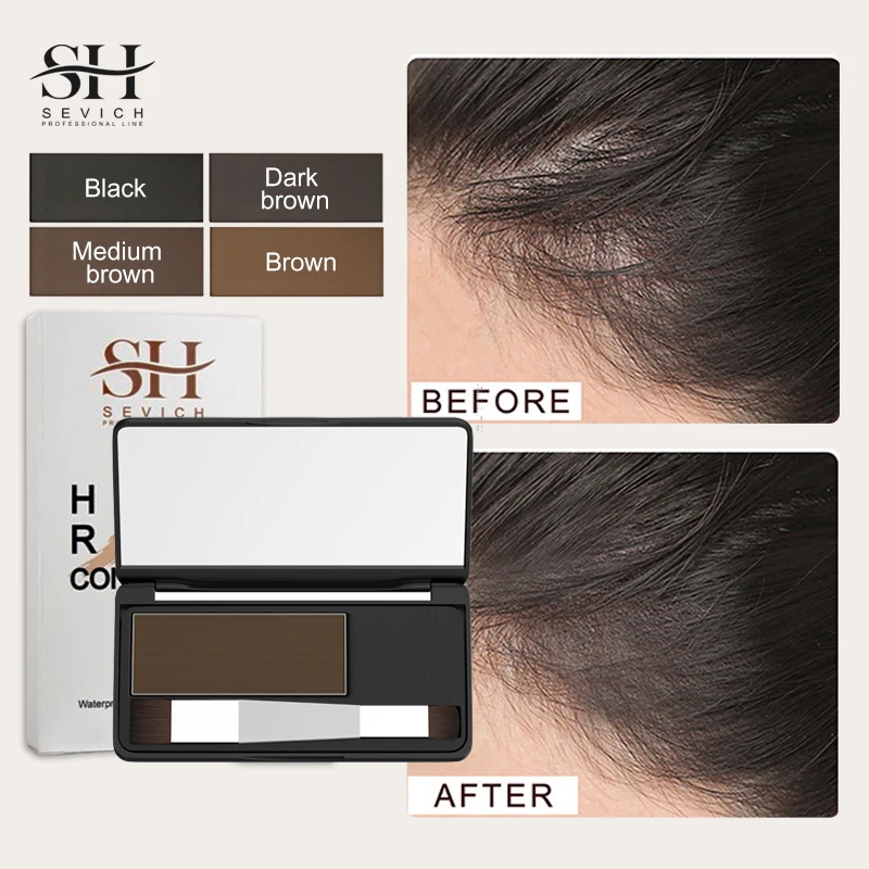 8g Sevich Hair Powder Hairline Powder Waterproof Shadow Color Root Cover Up Concealer Eyebrow Makeup Hair Beauty Cosmetic hair building powder hair coloring product