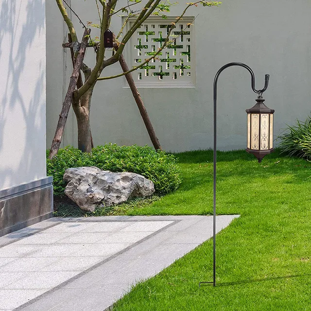 Pásztorhorgok Növényi Horog Kézműves Kampó Kerti Tét Kültéri Állvány Fogas Lámpás Horgok Udvar Dekoráció Vörös Bronz - Image 3