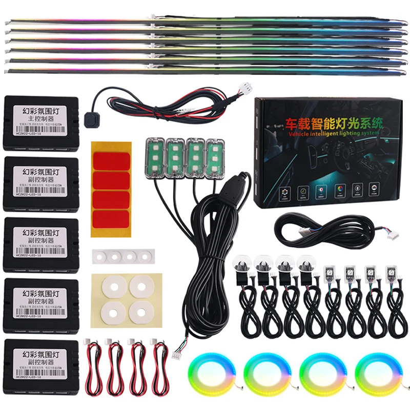 Mini USB-C LED RGB Luminosità Regolabile 8 Colori Modificabili per Auto