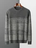 ADDONEE Autumn Winter Men Cashmere Sweater Smart Casual O-neck Pullover Thick Soft Warm Clothing 100% Merino Wool Knitwear Tops 3