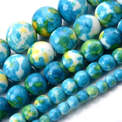 Premium Natural Blue Stone Beads for Jewelry Making - Turquoise, Agate, and Jade Spacer Beads (Lake Blue Rain)