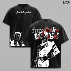 Vintage Washed Jujutsu Kaisen Anime Oversized Cotton T - Shirt - XXL (Black)