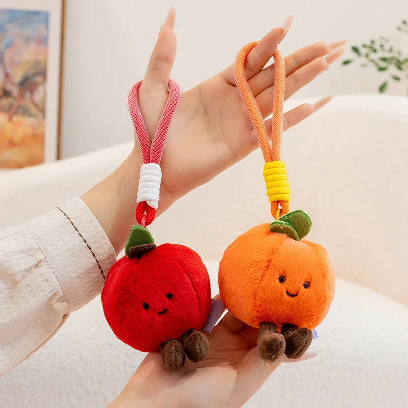 Cute Fruit Plush Keychain Soft Stuffed Toy Bag Ornament For Girls_voghion.com
