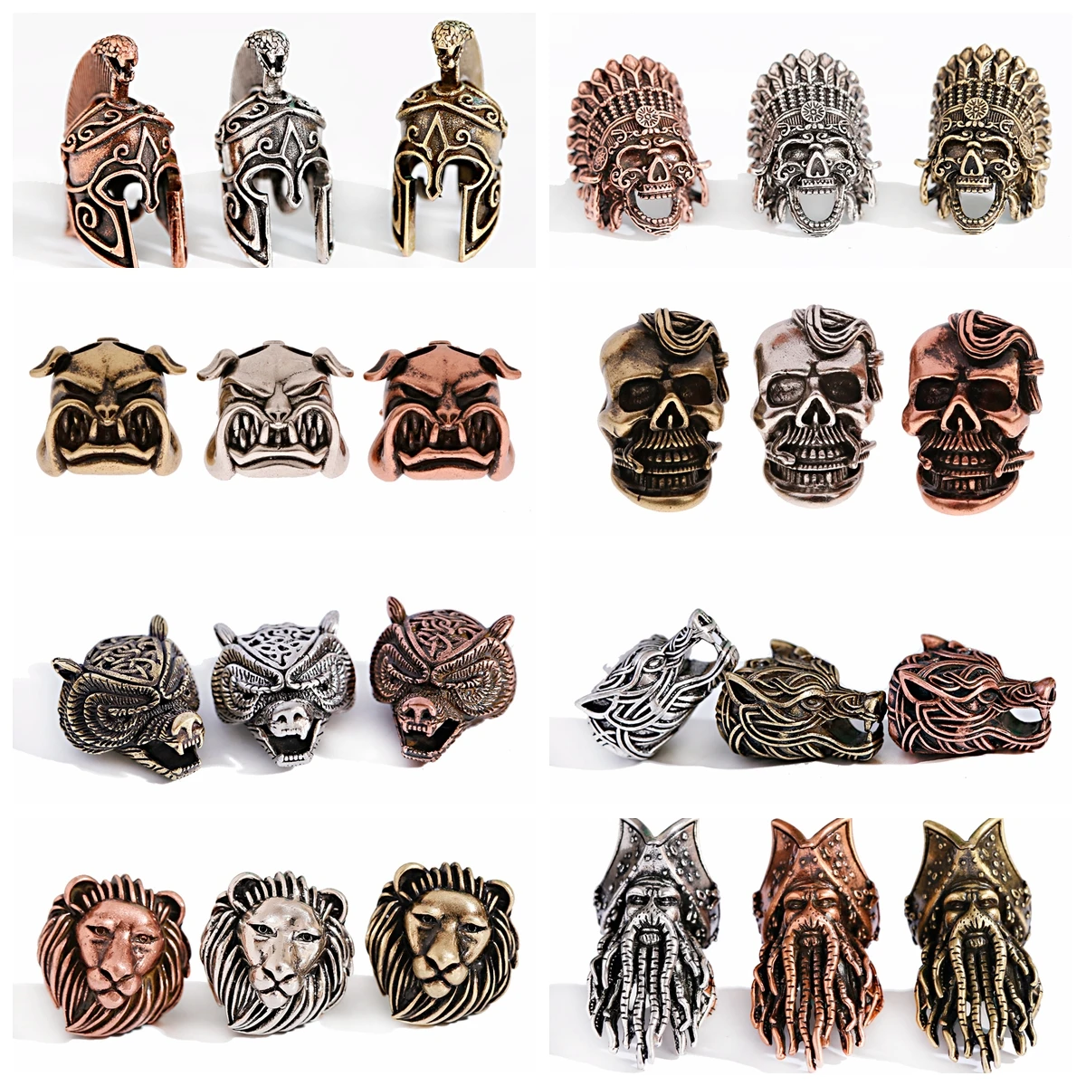 Rüstung Wolf Krieger Messing Schnalle EDC Outdoor DIY Woven Paracord Überleben Armbänr Liefert Zubehör Retro Regenschirm Seil Perlen  18