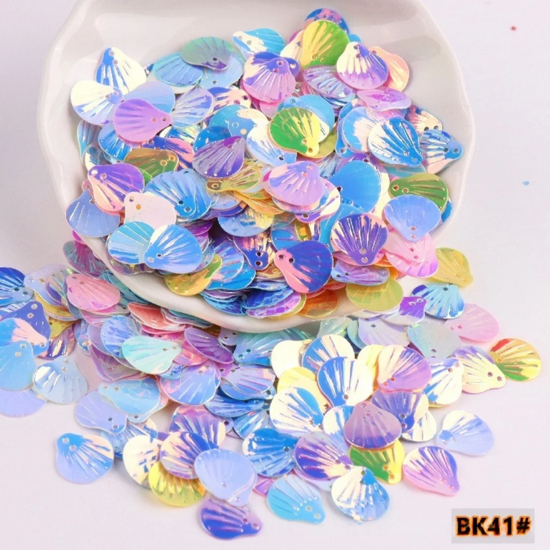 13mm 골든 라이트 투명 물고기 비늘 쉘 아이섀도우 글리터 DIY 수제 의류 가방 액세서리 비즈 스팽글 인어