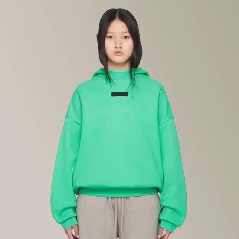 

24ss Classic Brand Children's Essentials Hoodies High Street Loose Hooded Sweaters Fashion Plush Boy Hoodies Casual Girl Top Set