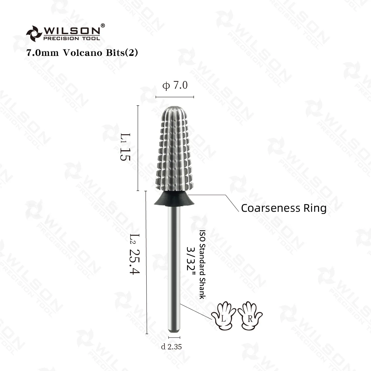 WILSON Volcano Bits(2 Way)-Tools Nails Cutters for manicure Drill Bits nails accessories remove hard gel 2