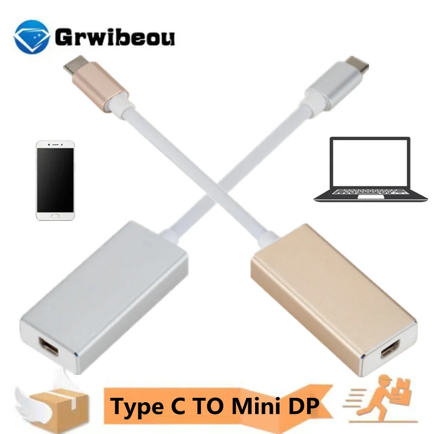 

Type C to Mini DP 4K Type C to Mini Display Port Adapter Plug and Play Thunderbolt 3 to Mini DP Converter for MacBook Pro