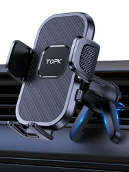 Enhanced Car Phone Holder with Upgraded Metal Clip - Hands - Free Cradle (For Air Vent)