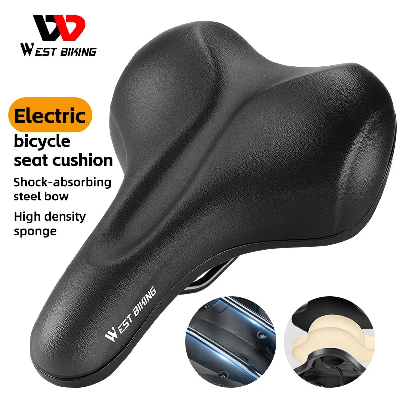 

WEST BIKING Bike Saddle MTB Mountain Road Bike Seat PU Leather Soft Seat Ergonomic Cushion Shockproof Bicycle Saddle Cushion