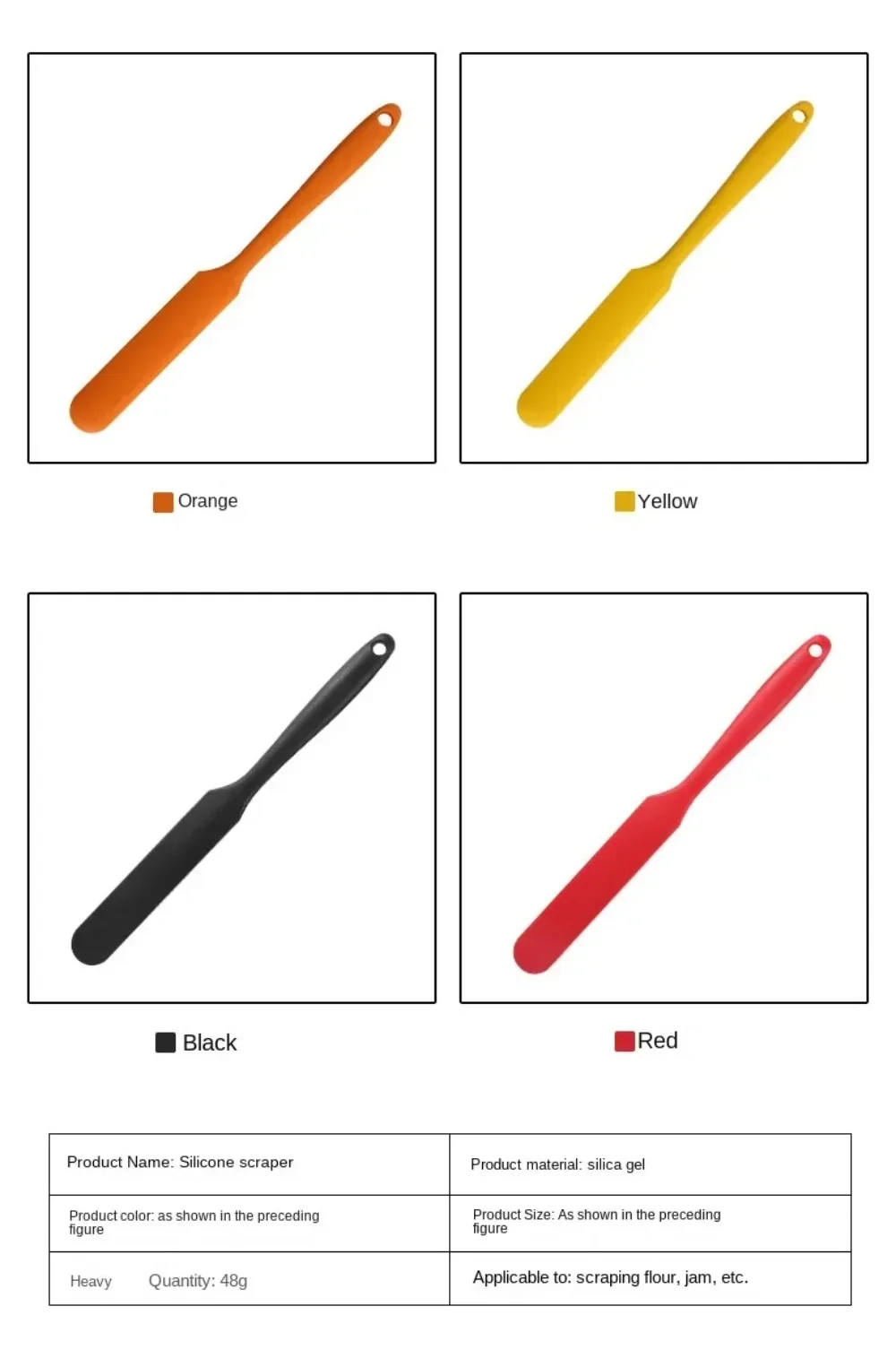 Description Picture 4 of itemSilicone Long Scraper Color Cream Long Knife Scraper Cake Making Small Accessories Silicon Spatula Baking Tools for Cakes