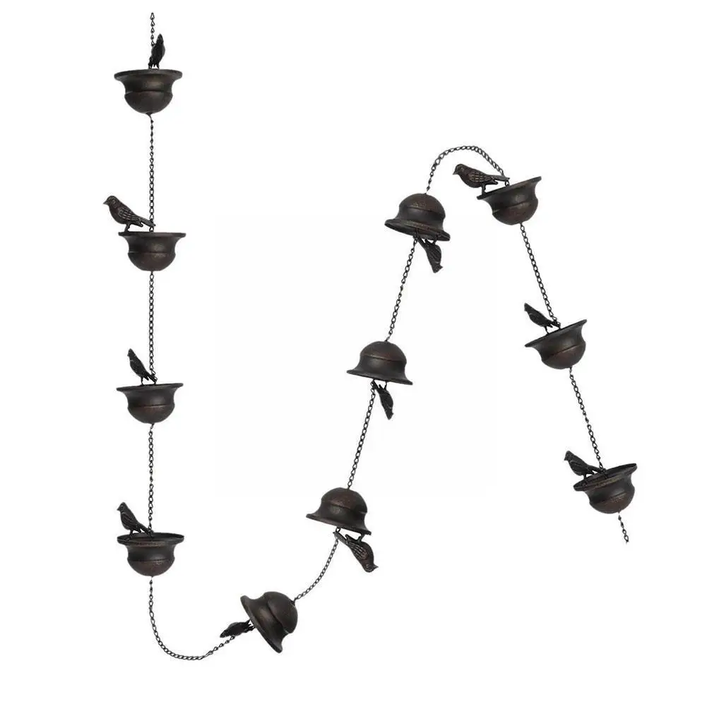 2.4/M Rain Chain Japanese Style Corridor with Drainage Chain Villa Bird Cup Rain Decorative Downspout for Gutters 빗물 X9P3