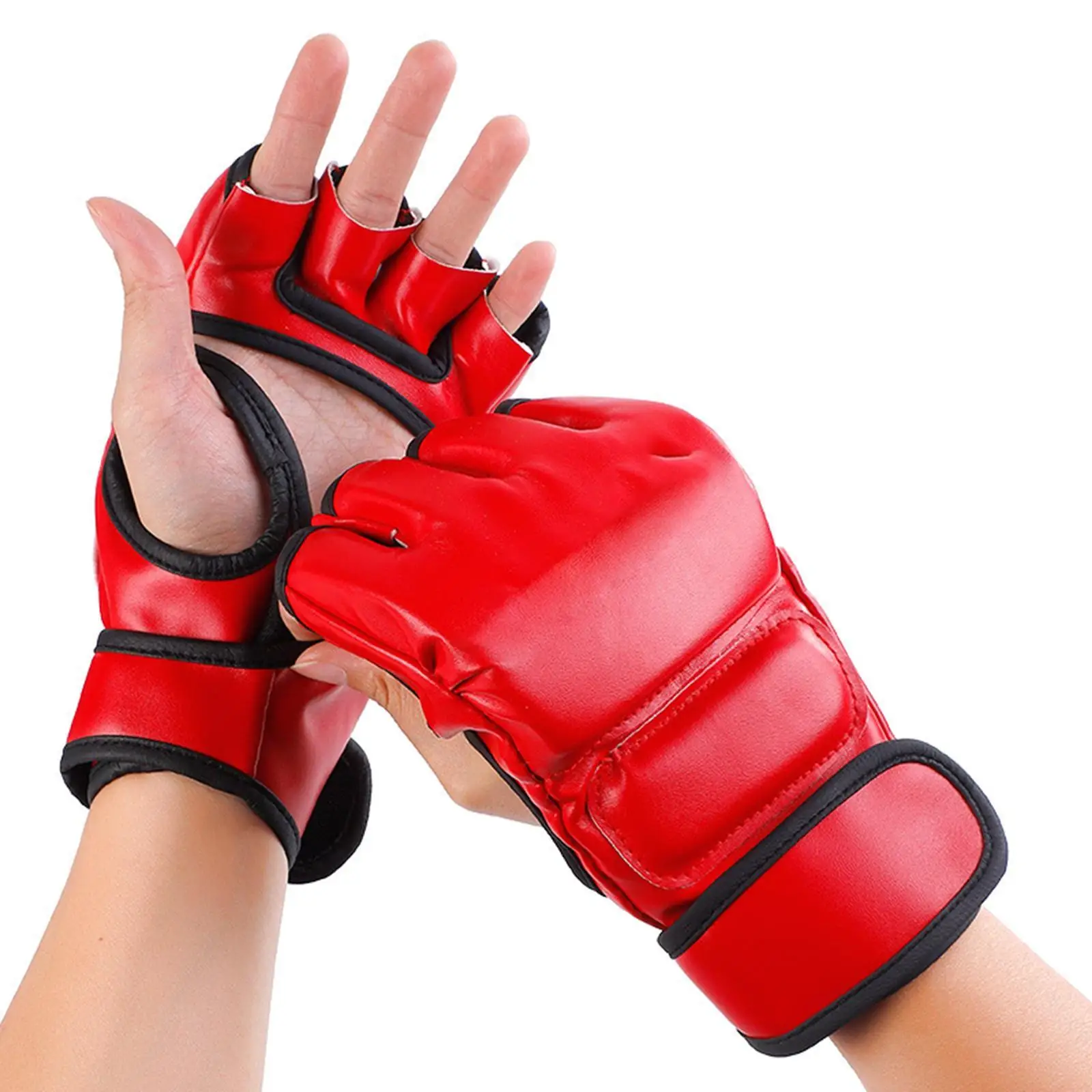 Boxing Gloves Punching Gloves Punch Mitts Open Palms Protective Gear Sport Mittens Mitts for Grappling Workout Sanda Karate