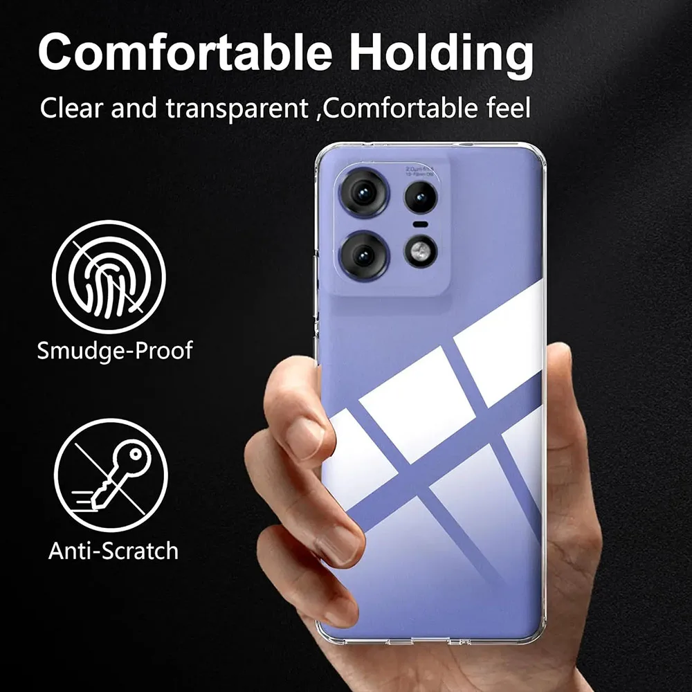모토로라 엣지 50 프로 5G 커버, 심플하고 슬림한 소프트 TPU 투명 휴대폰 케이스