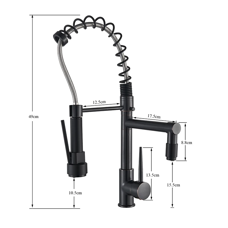 Senlesen Spring Kitchen Faucets Pull Down Kitchen Sink Faucet Brass Deck Mounted Two Spouts Double Mode Hot Cold Mixer Tap Crane images - 6