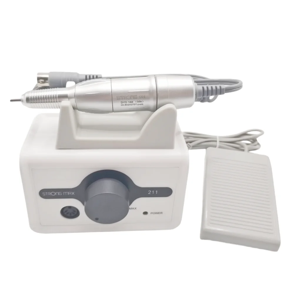 65W STRONG 211 Model Nail Drill Machine 35K STRONG 120II Handpiece for Manicure Milling Cutter and Pedicure Machine File Bits 2