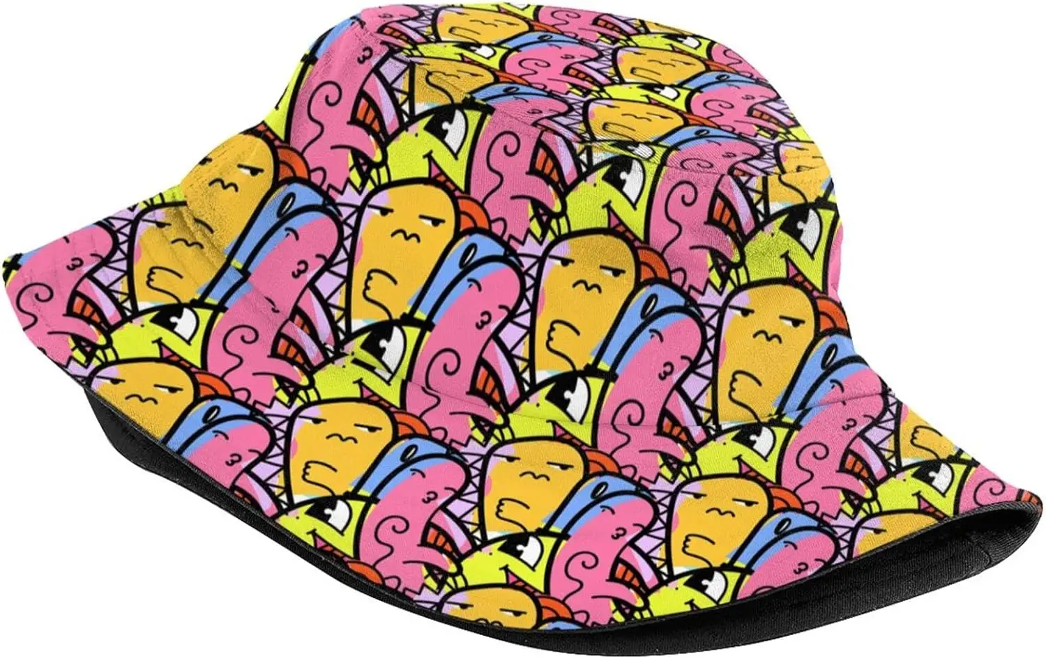 Cute Funny Cartoon Doodle Animals Bucket Hat Sun Protection Packable Funny Sun Hat Unisex Outdoor Travel for Women Men